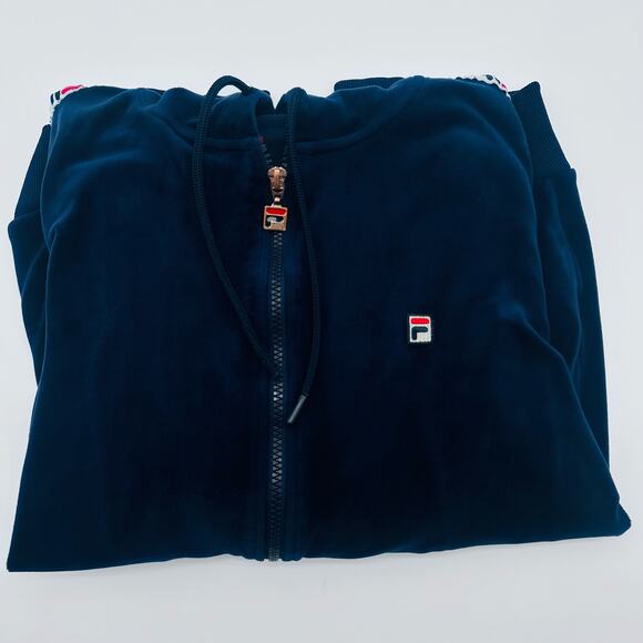 Vtg Velour FILA Track Suit Full Zip Top XL Woman Retro w/LOGO 90s comfortable - Picture 11 of 16